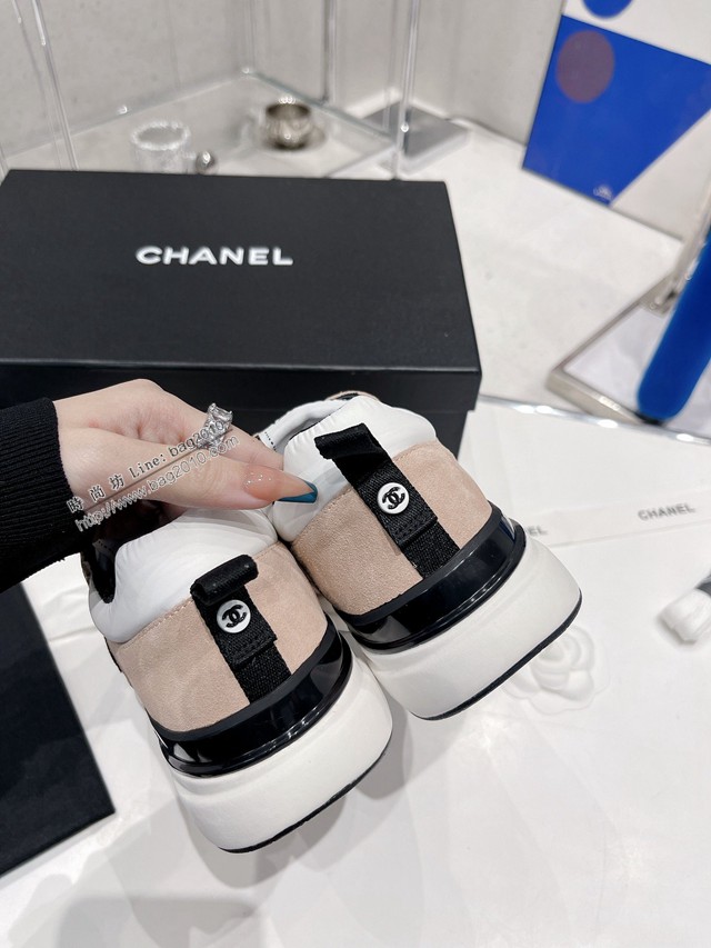 Chanel香奈兒2022早春新款松糕厚底漁夫鞋帆布鞋增高板鞋 dx3028